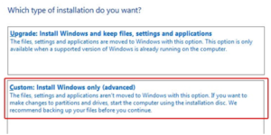 Custom Install Window